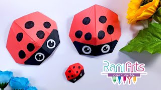 Cómo hacer una Mariquita  Catarina de papel 3D – 🐞 ORIGAMI FÁCIL  DIY 🐞 [upl. by Leugar]