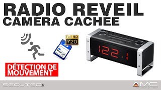 RADIO RÉVEIL CAMERA CACHÉE HD 720P AVEC DÉTECTION DE MOUVEMENT SECUTECFR [upl. by Avner]