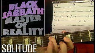 Solitude  Black Sabbath  EASY Guitar Lesson [upl. by Enelkcaj]