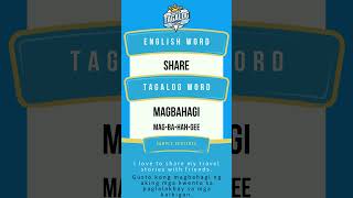 What is quotSharequot in Tagalog speaktagalog learntagalogph [upl. by Clarie]