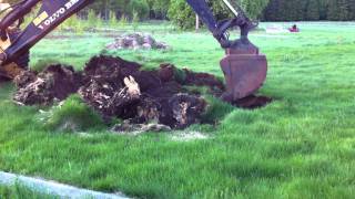 Volvo BM 6300 picking up a oversized maple tree root [upl. by Ricca]