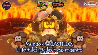 43 Mundo 4 – CASTILLO La fortaleza de las rocas rodantes 100  BOSS😺 Super Mario 3D World SWITCH [upl. by Chanda137]