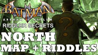 Batman Arkham Asylum North Secret Map Location and Riddle Solutions [upl. by Adon]