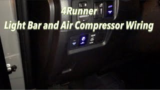 Toyota 4Runner Light Bar and ARB Air Compressor Wiring Installation using OEM Style Buttons [upl. by Art247]