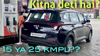 KIA CARENS mileage test  15 NA petrol fuel efficiency  Petro Head India [upl. by Nryhtak]