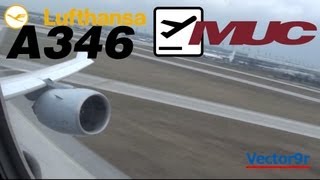 Lufthansa Airbus A340600 Takeoff at Munich Airport [upl. by Aveer]