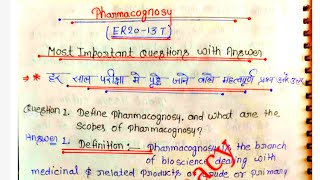 Pharmacognosy Most Important Questions Answers Dpharma 1st year important question answer pdf pdf [upl. by Janelle140]