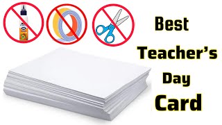 Best Teachers Day Card Idea Teachers Day Gift ideas Greeting Card For Teacher White paper craft [upl. by Esinyl]