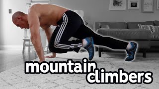 Mountain Climbers Exercise For Beginners With Progression  Cardio amp Core [upl. by Chadburn]