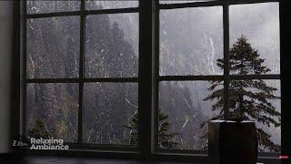 Heavy Rain amp Thunder on Window for Deep Sleep and Relaxation [upl. by Akissej]