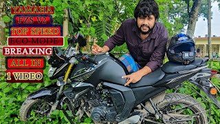 Yamaha FZS V2 TOP SPEED  FZS V2 BREAKING  ECO MODE  REVIEW 2023 FZS V2 DARK NIGHT BLACK  V2 [upl. by Aleciram]