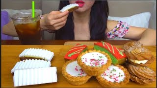 ASMR DESSERT CAKES  JAM TARTS  ICED COFFEE  EATING SOUNDS  NO TALKING [upl. by Pessa]