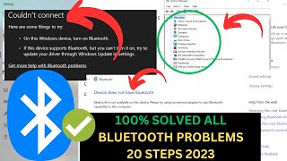 ✅20 Steps To Fix Bluetooth Not Working In Windows 10 11 Bluetooth Not Showing In Device Manager [upl. by Gerry917]