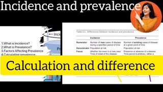 Incidence VS Prevalence  Calculations  Difference Examples [upl. by Acirretahs]