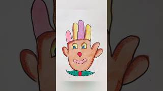 Draw a joker using hand print art artwork viralvideo [upl. by Bertram]