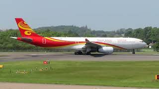 Hainan Airlines A330300 Taxi and Takeoff at Edinburgh airport EDI [upl. by Nagol]