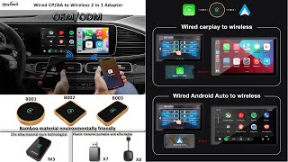 How to converts wired carplayandroid auto to wireless via the iheylinkit CPAA Adapter 2 in 1 [upl. by Lally]