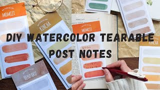 How to make diy Watercolor tearable post notes for journal 💫💕Ellas art and crafts [upl. by Zysk]