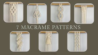 7 Macrame Patterns  Macrame Patterns Tutorial for Macrame Wall Hangings New Macrame Ideas DIY [upl. by Akinert]