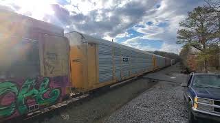 NS 8060 flying through Apison with a short northbound graffiti train [upl. by Tiffie]