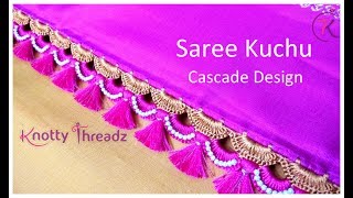 How to do Crochet Saree Tassels  Saree Kuchu  Cascade Crochet Design  wwwknottythreadzcom [upl. by Koeppel]