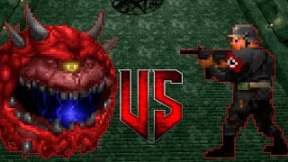 Cacodemon vs Nazi  BRUTAL DOOM Monster Infighting  Full HD NPC Battles [upl. by Sidnarb904]