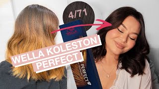 WELLA Koleston Perfect 471 dark hair transformation [upl. by Laura]