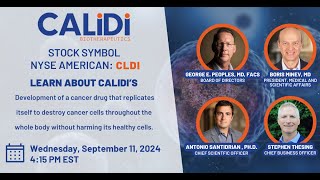 Calidi Biotherapeutics NYSE American CLDI Webinar 9112024 [upl. by Callan]