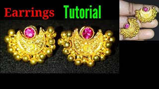 Easy Earrings Making Tutorial  Wire Wrapped Earrings  Chandra Ghungroo Earrings  Marathi [upl. by Aramahs]