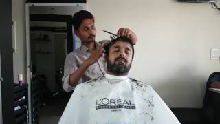 ASMR scissor hair cut and beard trim no talking [upl. by Suivatram]