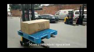 semi electric pallet stacker warehousing stacker pallet stacker qualityforklifts semistacker [upl. by Ab]