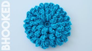 How to Crochet a Flower Crochet Popcorn Stitch Flower Free Pattern [upl. by Sabanrab590]