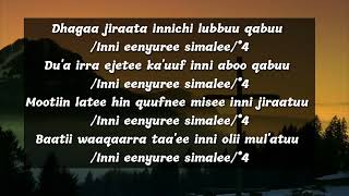 Megersa Bekele  Leenca Qaraaniyoo  lyrics [upl. by Hammerskjold]