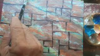 STONE BRICKS PATTERNS  WALL PAINTING [upl. by Vivien]