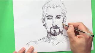 Come disegnare il volto di un uomo a penna tutorial [upl. by Quentin]