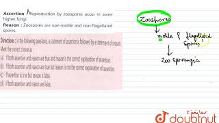 Assertion  Reproduction by zoospores occur in some higher fungi [upl. by Aropizt]