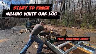 Sawmilling White Oak Start to Finish Plus Board Ft Total [upl. by Aan596]