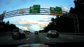 Leaving Walpole and driving along I95 North and I93 North in Massachusetts [upl. by Ramma165]