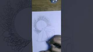 Tea samosa with mandala art easy mandala art for beginners how to draw mandala artshort [upl. by Mcclure]