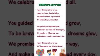 Childrens day song  Poem Chachaji poem  November 14 poem [upl. by Enyamert731]