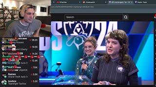 xQc Reacts to LSF Moment at League of Legends Worlds 2024 [upl. by Nylzaj213]