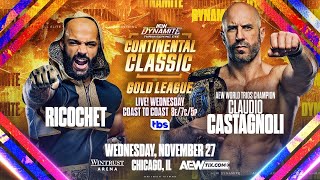 WWE 2K24 Ricochet Vs Claudio Castagnoli  Continental Classic Gold League  AEW Dynamite 112724 [upl. by Harlen649]