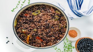 Authentic Haitian Black Beans and Rice Recipe [upl. by Garrik]