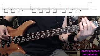 Heartbreaker by Pat Benatar  Bass Cover with Tabs PlayAlong [upl. by Ynneb]