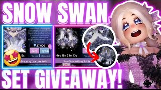 SNOW SWAN SET GIVEAWAY CLOSED  Royale High Set giveaways RH tea spills [upl. by Ahsiekat387]