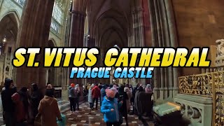 PRAGUE CASTLE St Vitus Cathedral  Prague Czechia 4k [upl. by Airdnalahs963]