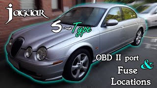 Jaguar SType OBD II port and fuserelay locations [upl. by Nylzor]