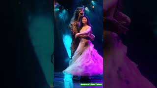 Girl dancing with Jungle Man AGT fusion live agt shorts [upl. by Anihcak]