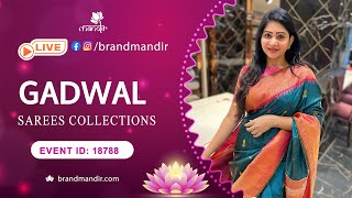 Gadwal Sarees  WhatsApp Number 733 733 7000  Brand Mandir Sarees LIVE [upl. by Ahsial]