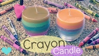 DIY CRAYON CANDLE  Home Decor  How To  SoCraftastic [upl. by Southworth901]